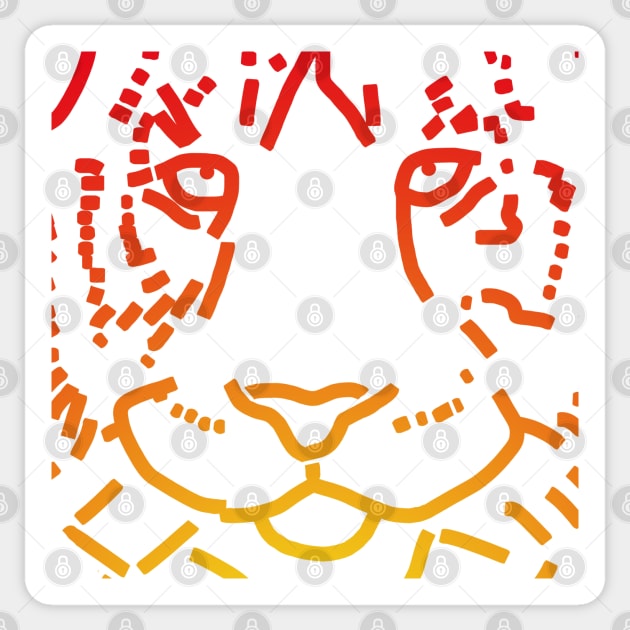 Red Tiger Face Sticker by ellenhenryart